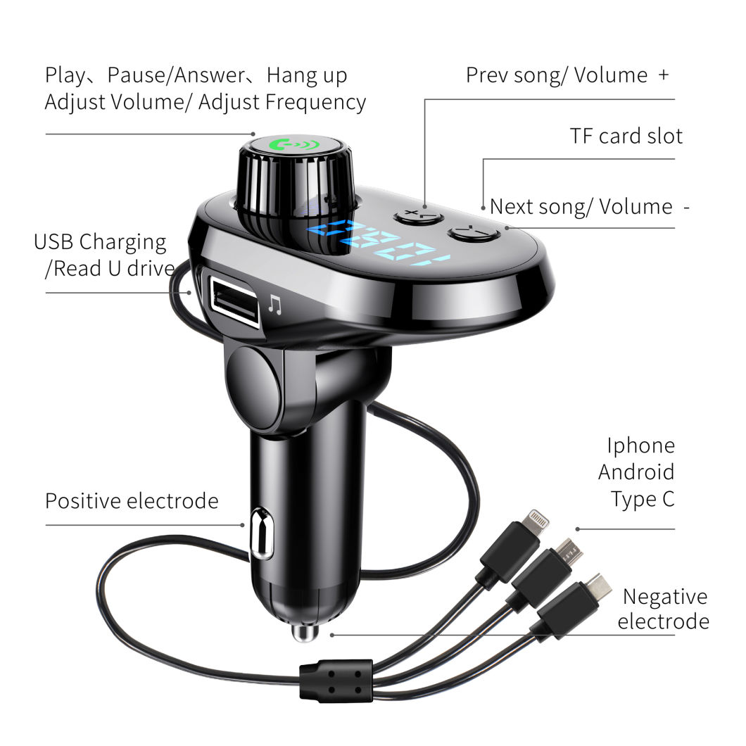 3 In1 Charge Cable and USB Port Charger and TF Card Port