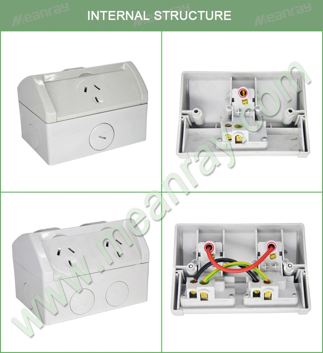 Waterproof Outdoor Industrial Switch/Wall Mounting Outlet Socket/Electrical Outlet with SAA