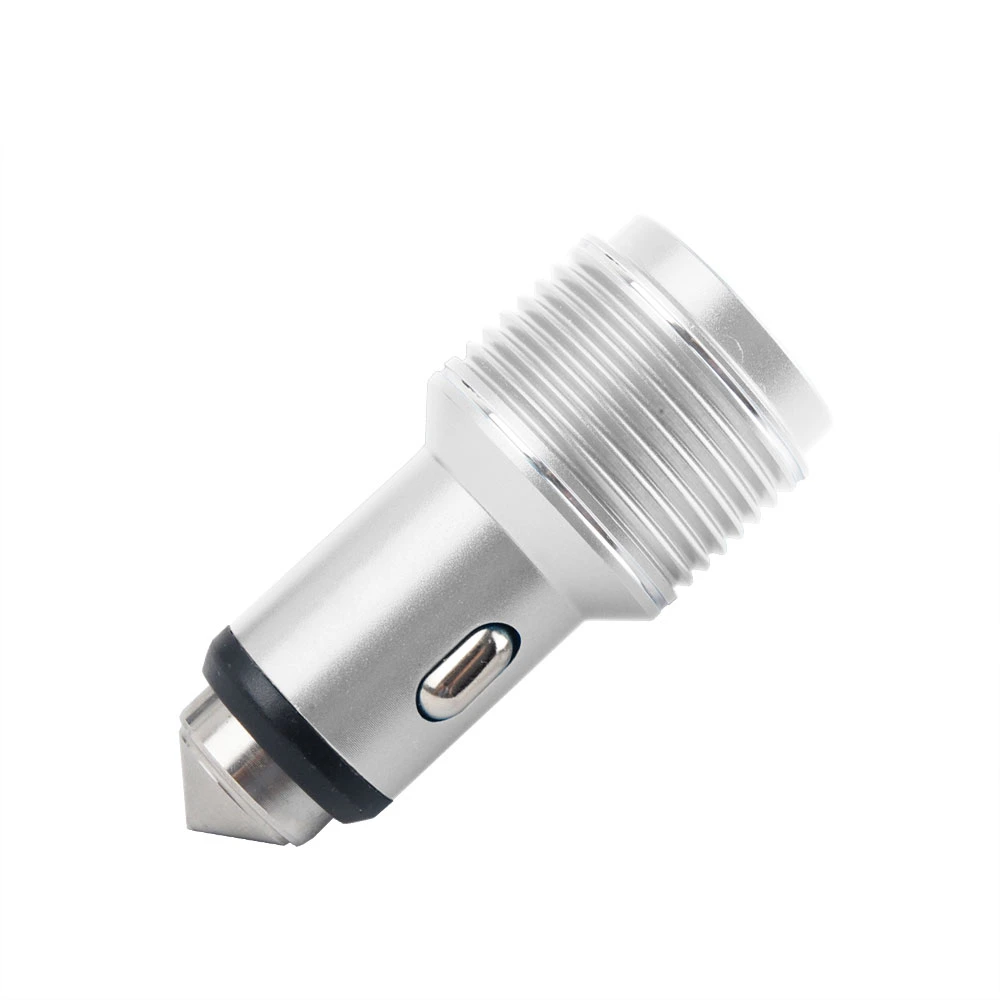 Aluminum Alloy Dual Ports Type C Pd+QC3.0 Car Charger with Safety Hammer