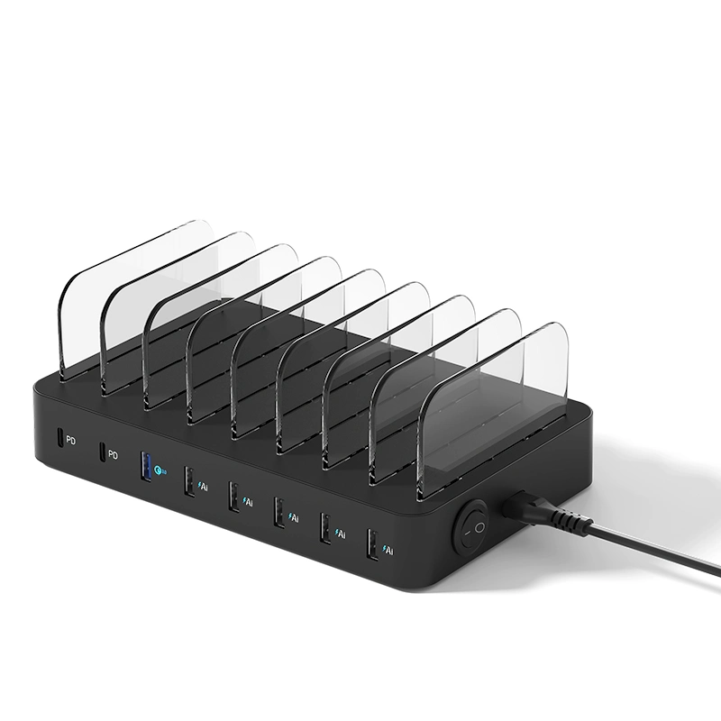 Multi-Function Fast Charging Dock Station with Over-Charging Protection 8 Port for iPhone iPad