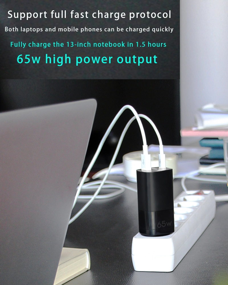 Charger 65W Dual Port Type C USB Charger Pd+QC3.0 Output Charger