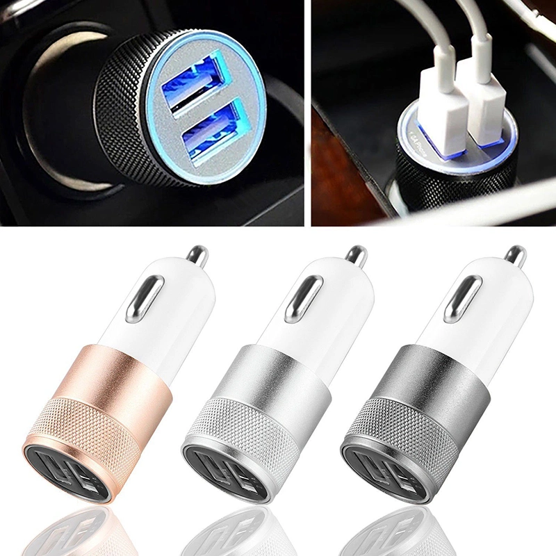 Dual Port USB Car Charger Mini Universal Fast Smart Car-Charger for Apple iPhone