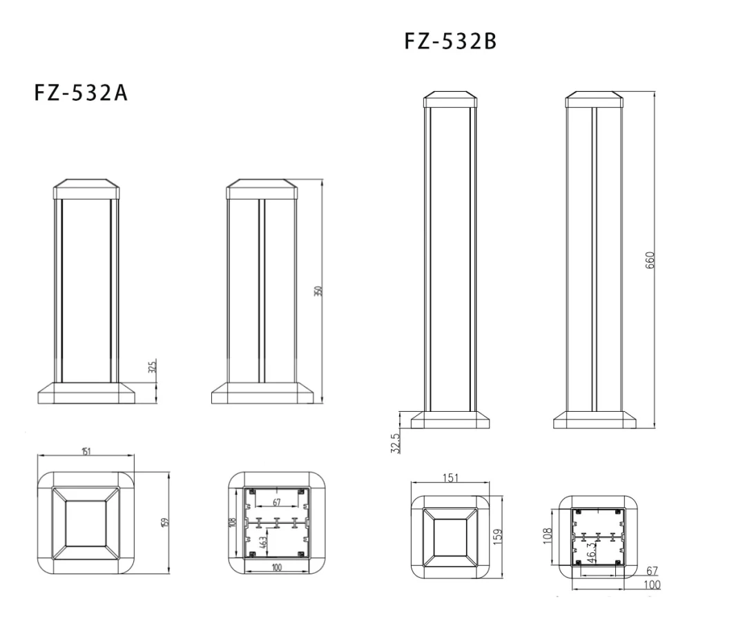 Electrical Socket Column/ Vertical Power Socket / Service Outlet Box