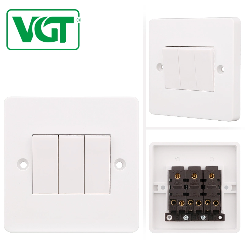 10A 3 Gang 2 Way Electrical Light Wall Switch