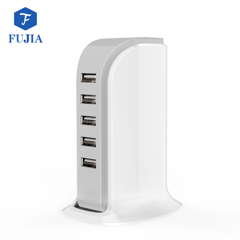 5 Port Family Charger Multi-Port Desktop USB Charger, Quick Charge 2.0 USB Charger Docking Station