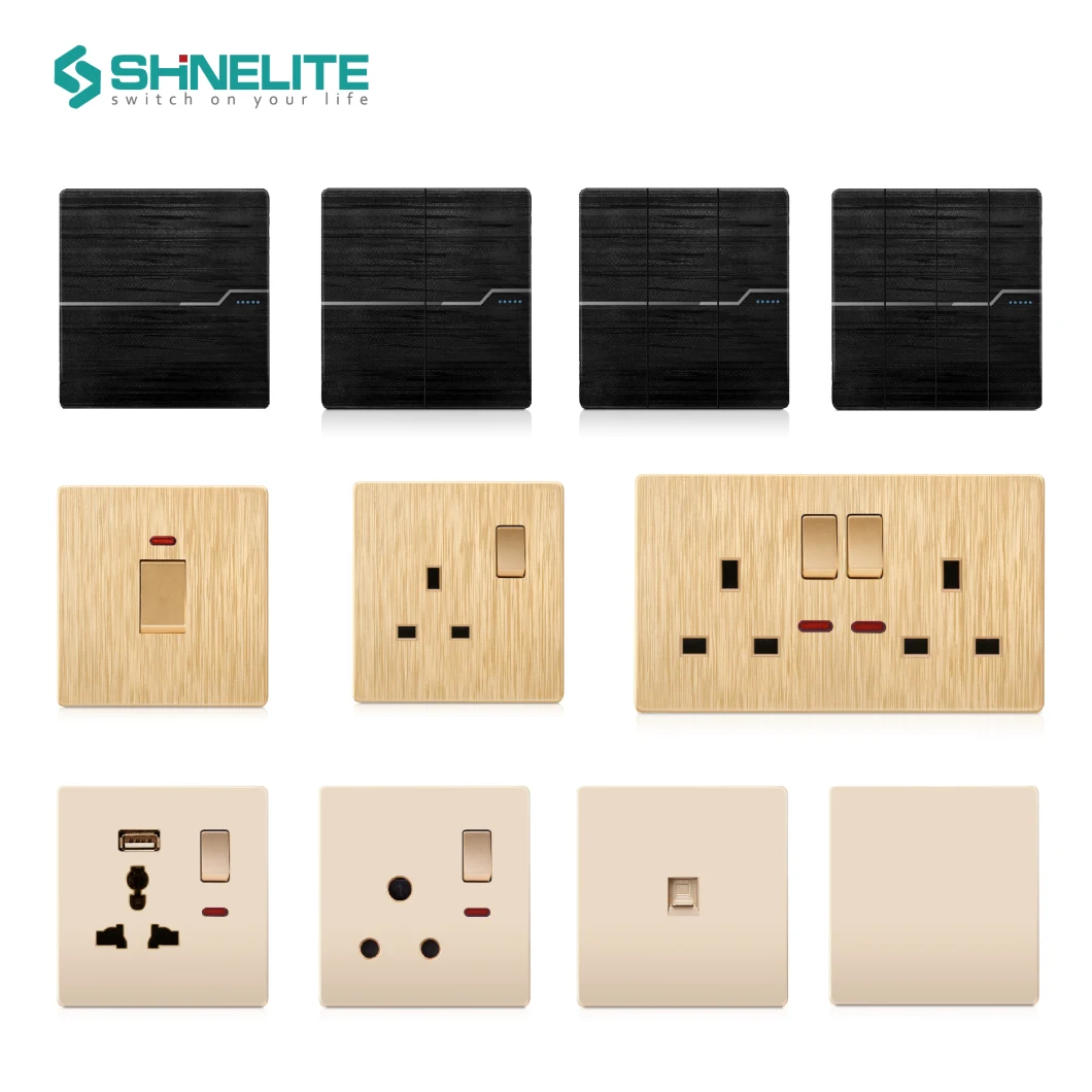 BS New Frameless 10A 1 Gang 1 Way Wall Switch Electrical Socket Light Switch