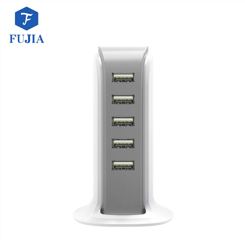 5 Port Family Charger Multi-Port Desktop USB Charger, Quick Charge 2.0 USB Charger Docking Station