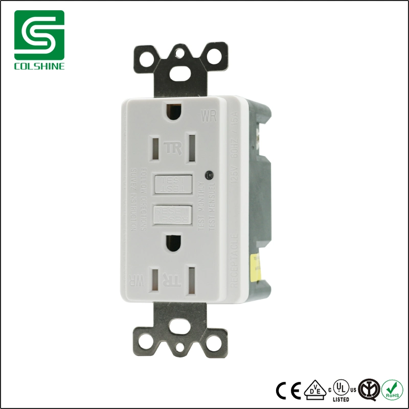 Colshine 15 AMPS 125 Volt White GFCI Outlet 5-15r