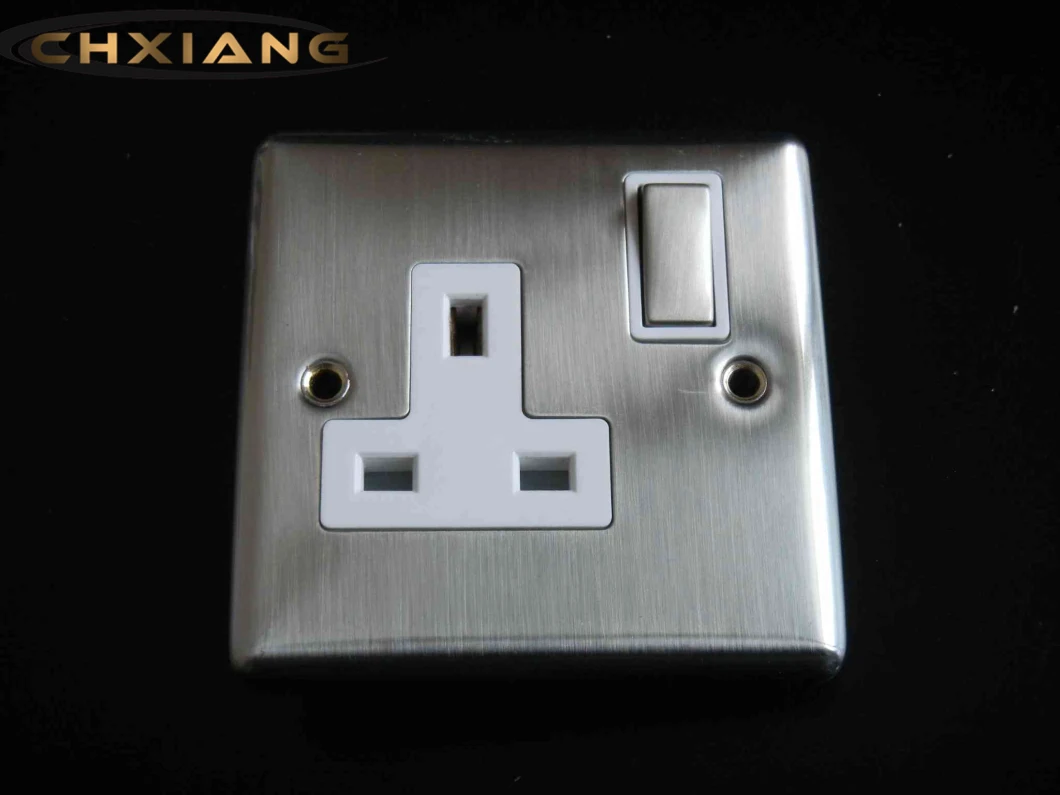 UK Brushed Chrome 1 Gang 1 Way 10A Electrical Light Wall Switch