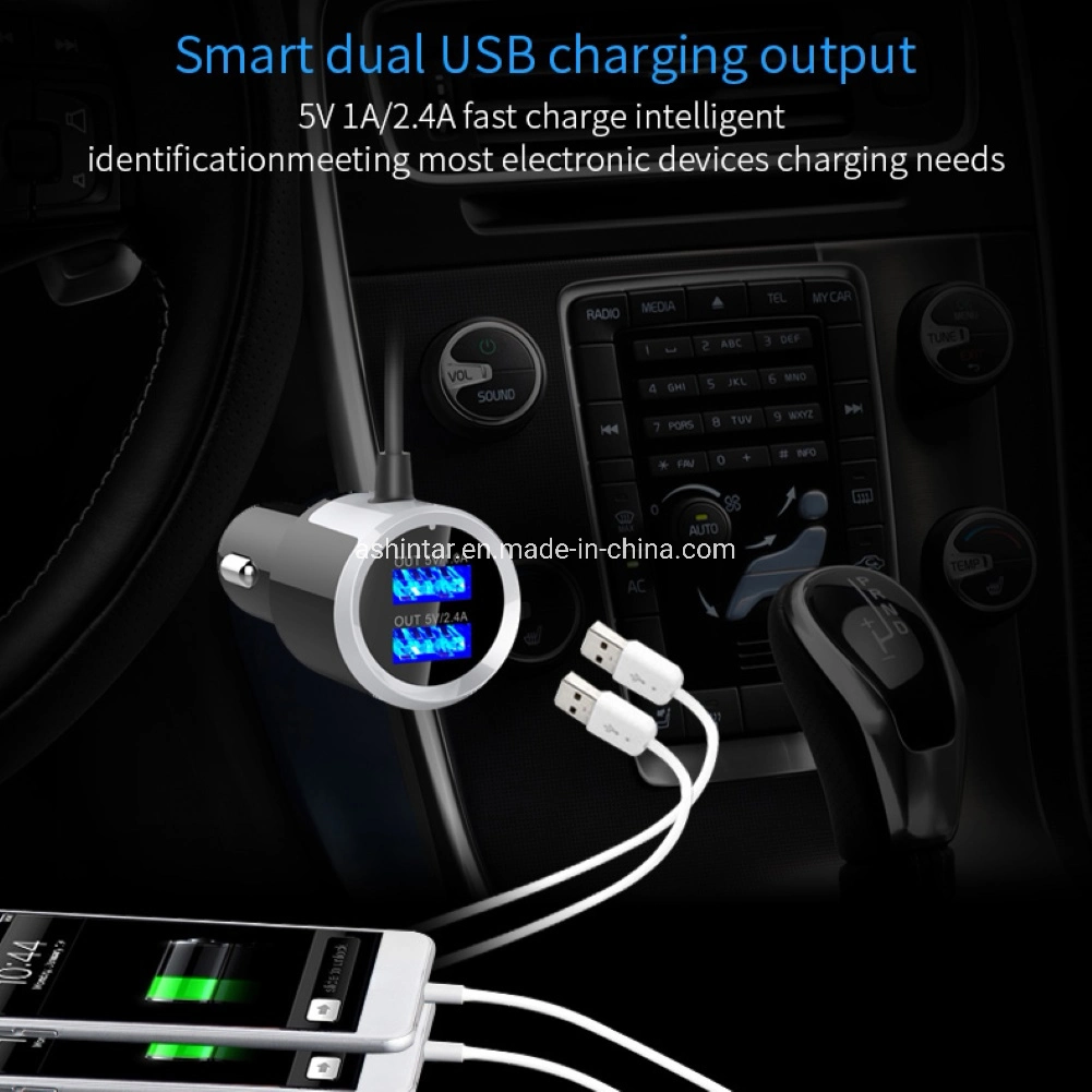 Touch Car MP3 Player Bluetooth Hands-Free FM Transmitter Dual USB Charger