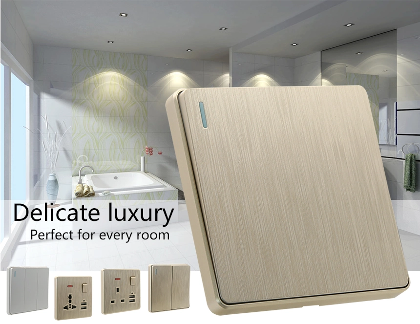 Double Five Pin Multi Function Electrical Outlet with Light+2 USB Port (C82-059)