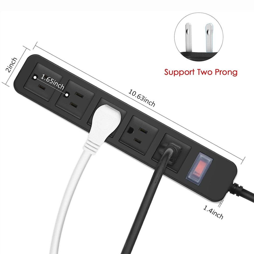 5 Outlets American Standard Power Strip for Children with Master Rocker Switch