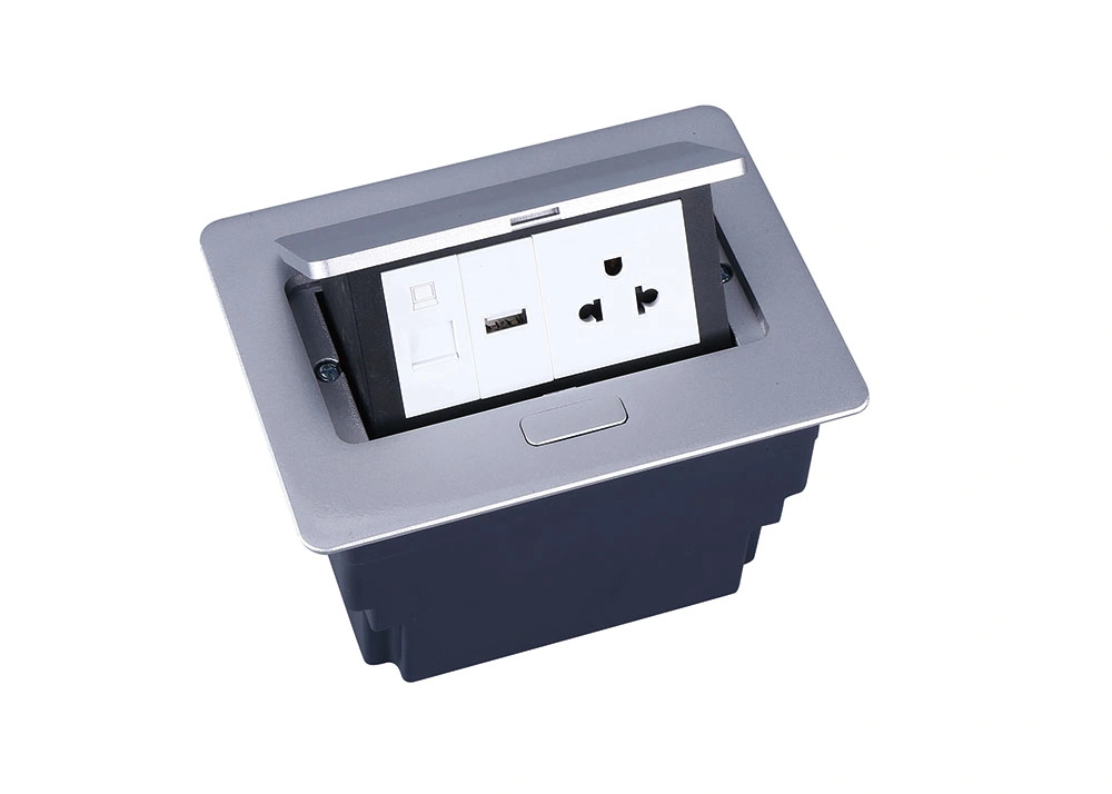 Aluminium Alloy Table Socket Outlet / Flush Mounting Socket /Desk Outlet