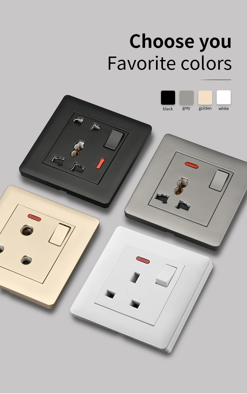 White Mf 5 Pin Electricity Multifunction Wall Power Outlet Socket