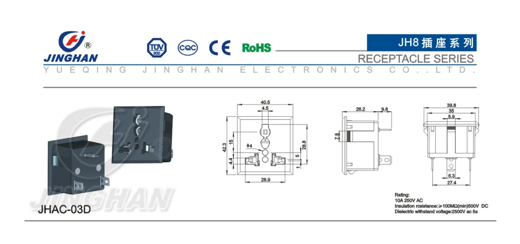 Inlet Electrical Socket Plug 3pin Industrial Socket