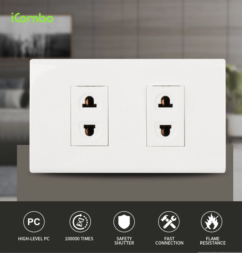 Wall Electrical Socket Outlet for Thailand 250V 16A