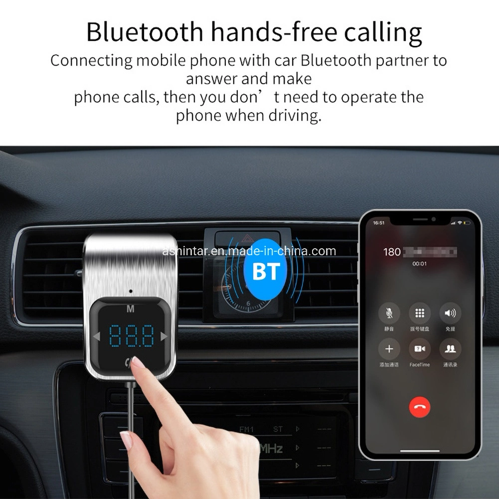 Touch Car MP3 Player Bluetooth Hands-Free FM Transmitter Dual USB Charger