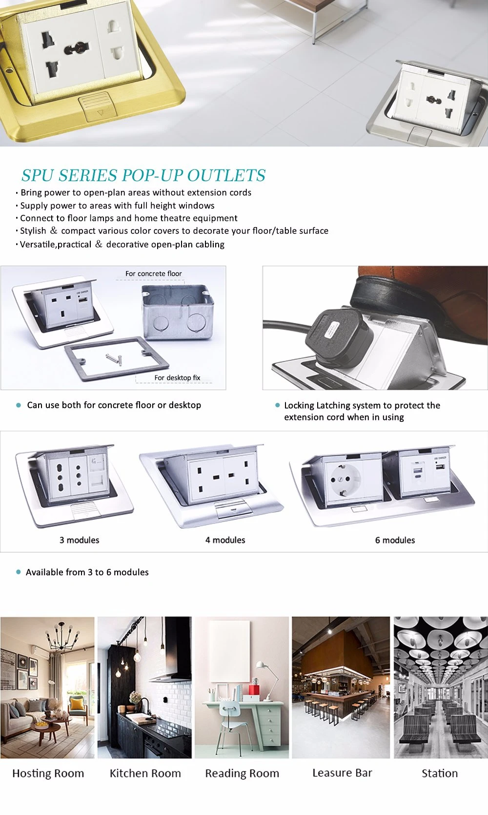Universal Outlet Type Mltifunction Floor Socket (SPU-1)