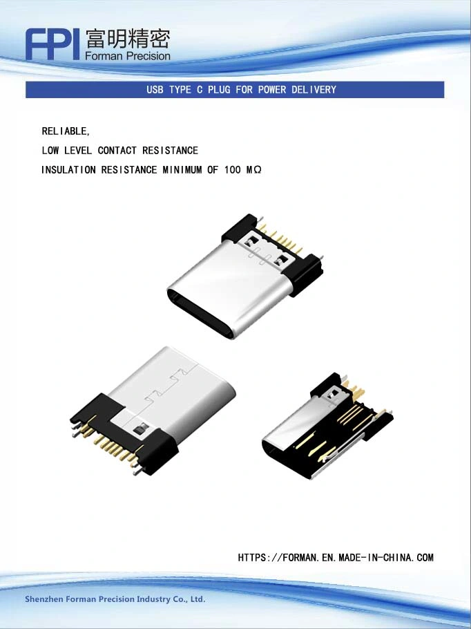 USB 3.1 Receptacle and Plug Connectors Data Cable USB Stick Type C F Connector