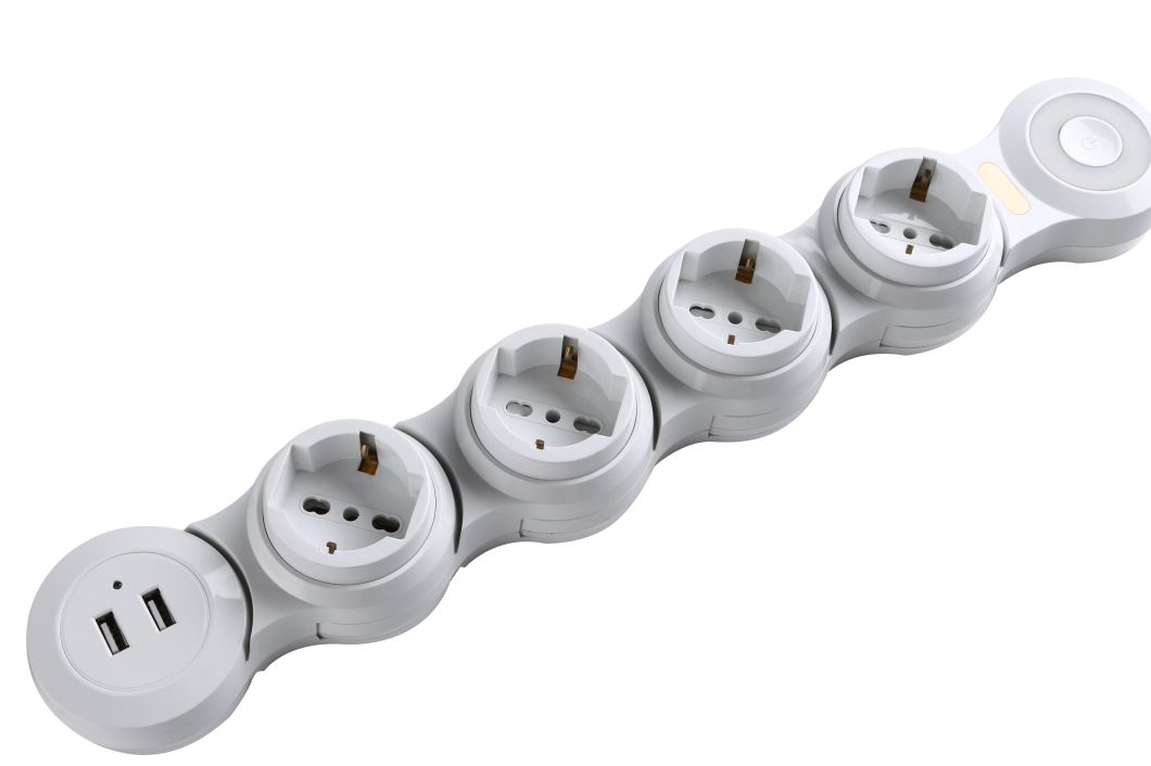 New Grounded Outlet Socket Surge Protector Power Strip with USB