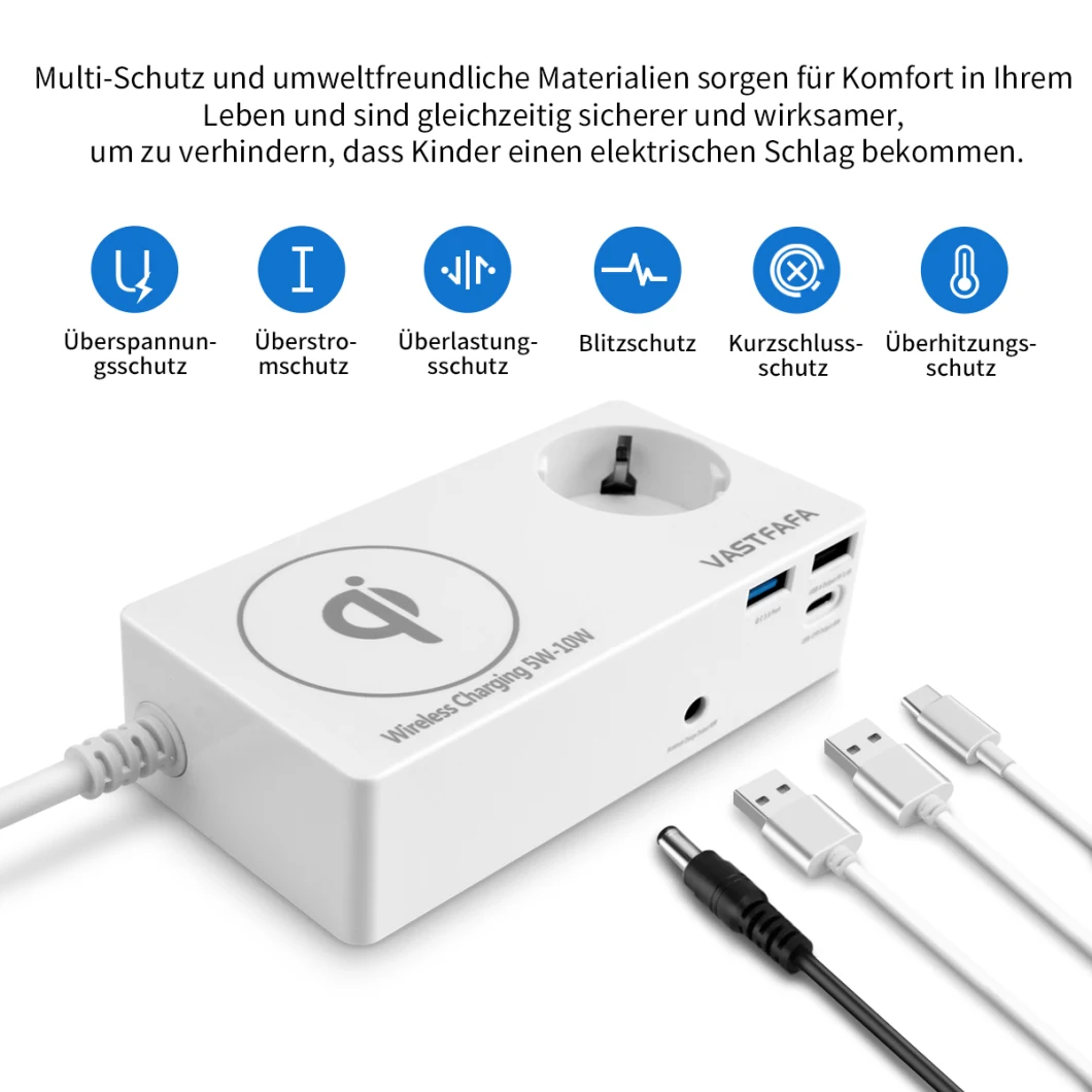 International Electric Socket Power Cube Euro Power Strip Wtih USB and Euro Outlet Socket