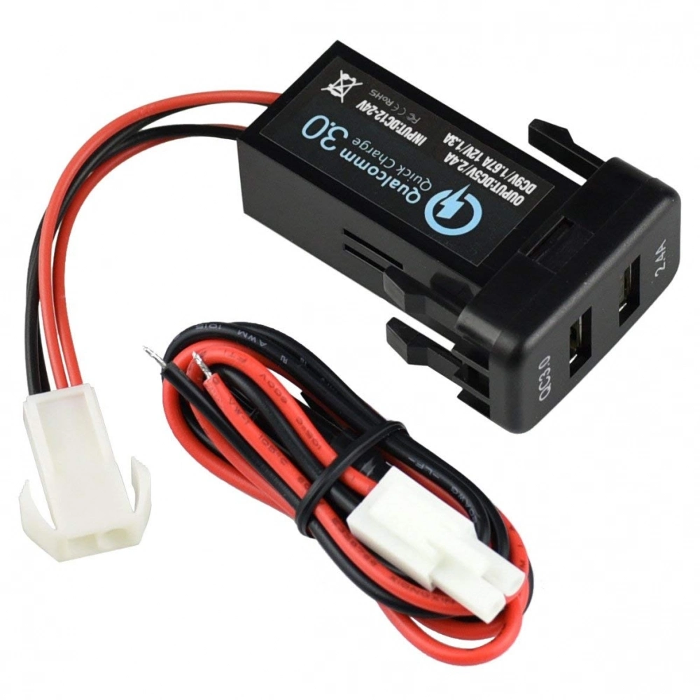 Quick Charge 3.0 & 2.4A for Toyota Car Dual USB Port Charger Socket