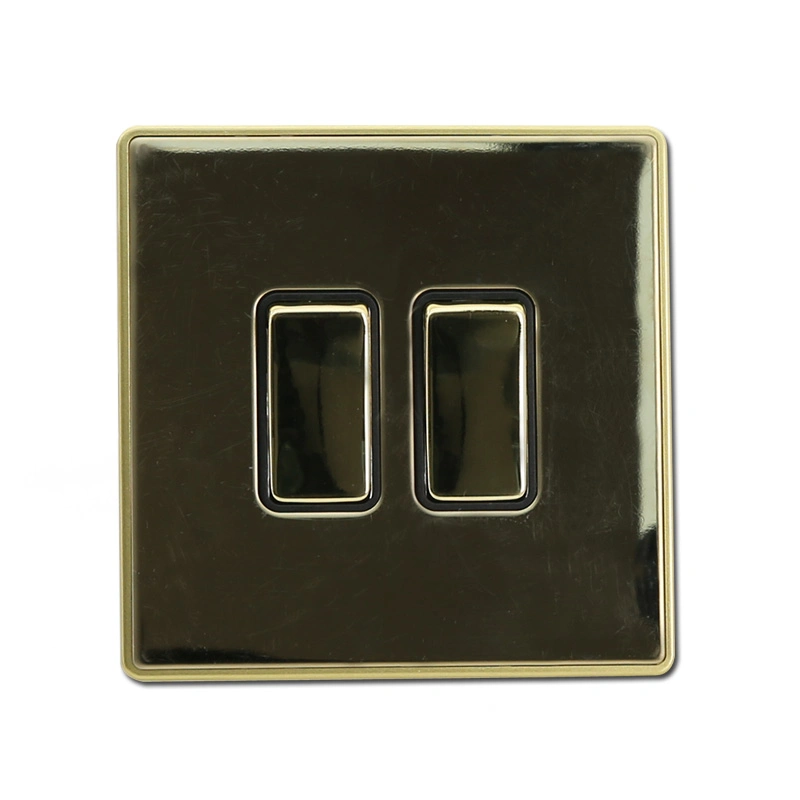 2 Gang Switch Metal Plate Switch Electric Wall Switch (CN303)