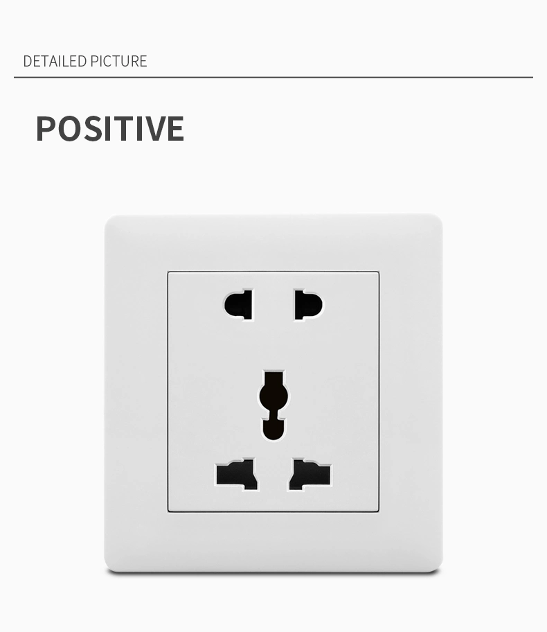 White Mf 5 Pin Electricity Multifunction Wall Power Outlet Socket