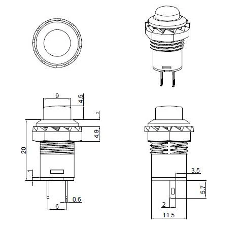 Daier Switch Push Button Switch Non-Homing Switch Push Button Switch with LED