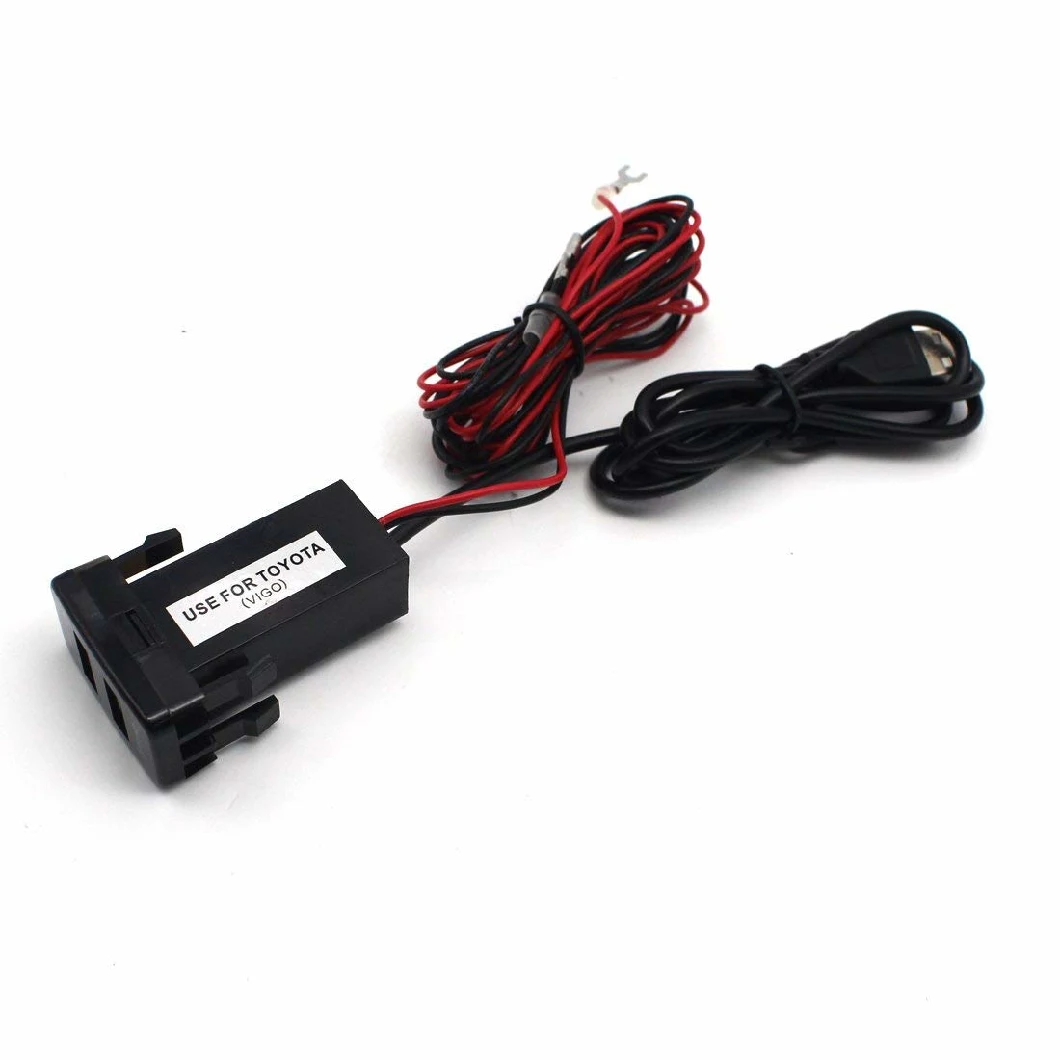Dual Port USB Car Charger with Audio Socket USB Charging for Toyota Vigo