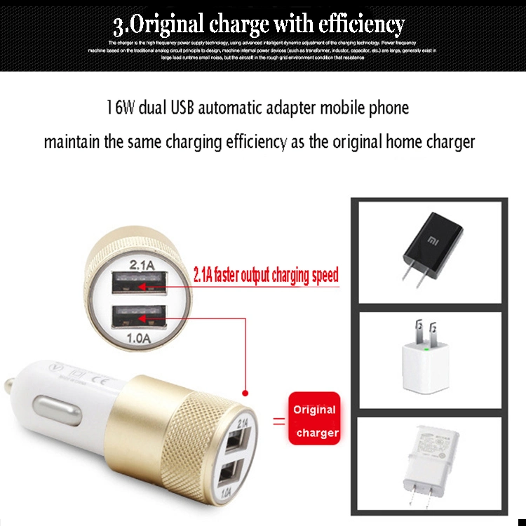 5V 3.1A USB Fast Charging 2 Port Car Charger