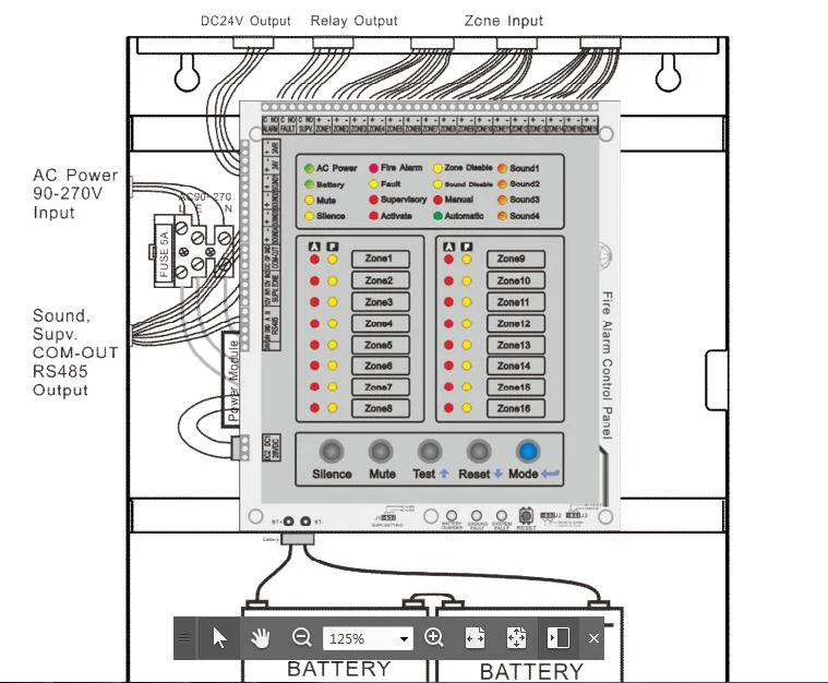Apartment Building Installing Fire Alarm Control Panel with Alarm System