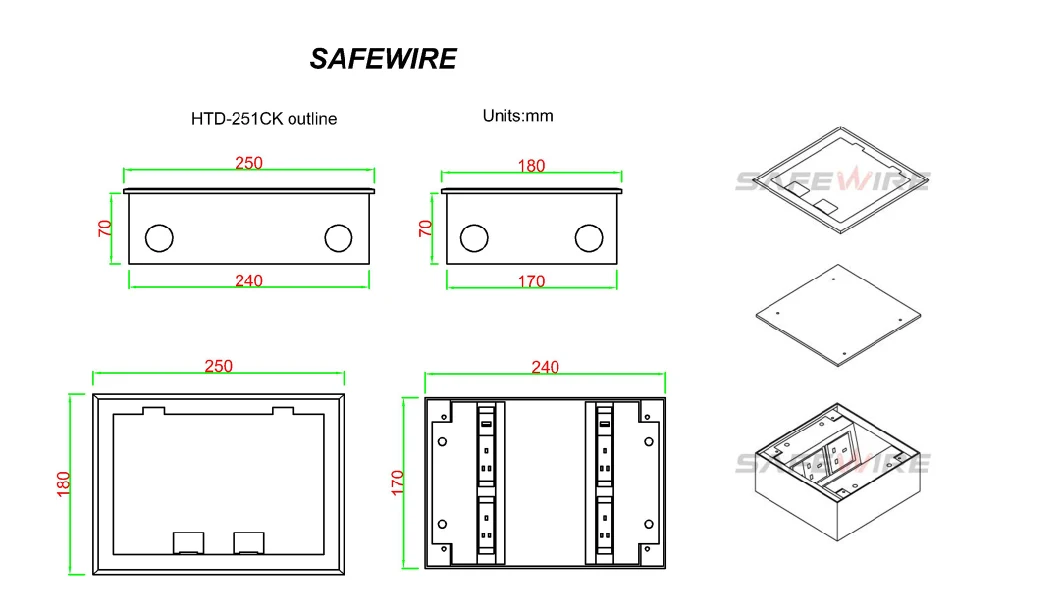 Horizontal Installation Universal Extension Socket / Electrical Socket Outlet