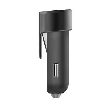 3-in-1 High Speed Car Charger with Dual USB Ports and Window Breaker Andseatbelt Cutter
