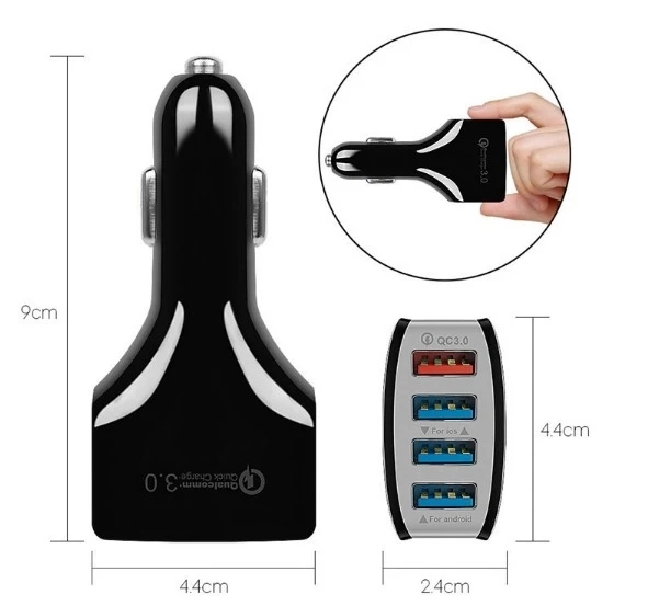 Quick Charge 3.0 USB Car Charger Adapter with 4 Ports USB Charger