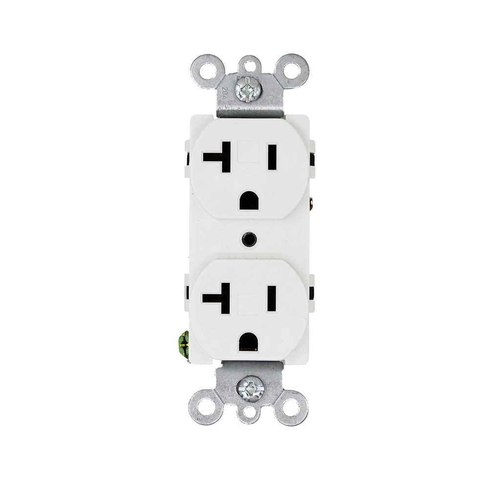 UL Listed Residential American 20AMP 125volt, 3W Standard Duplex Receptacle Straight Blade