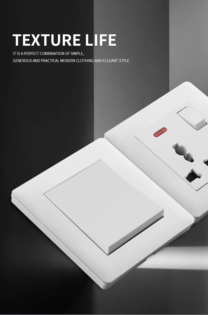 Switched Duplex Multifunction Mf Wall Electrical Power Socket with USB