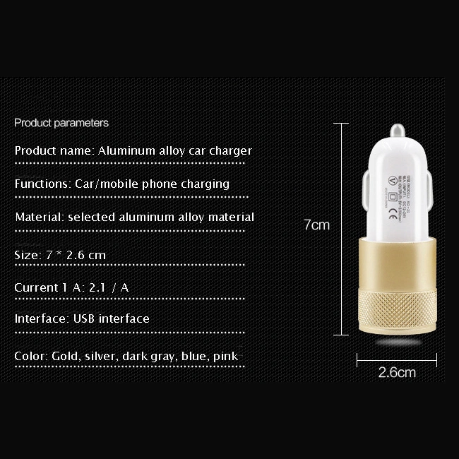 5V 3.1A USB Fast Charging 2 Port Car Charger