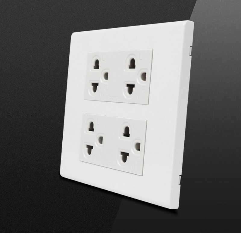 Big Plate 120*120mm Wall Duplex 6 Pin Power Socket Outlet for Thailand 250V 16A