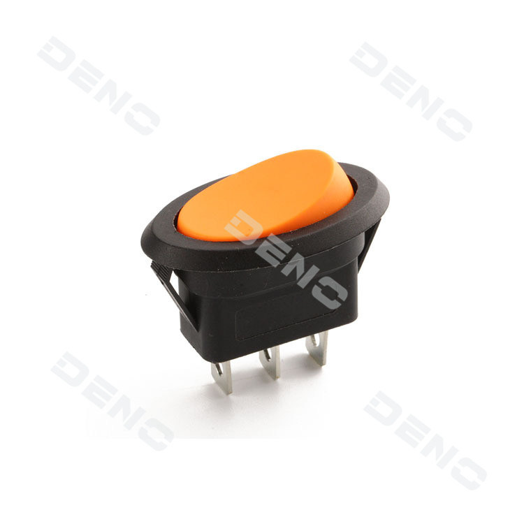 10A 250V Oval Rocker Switch on off Switch Black Base with LED Light K