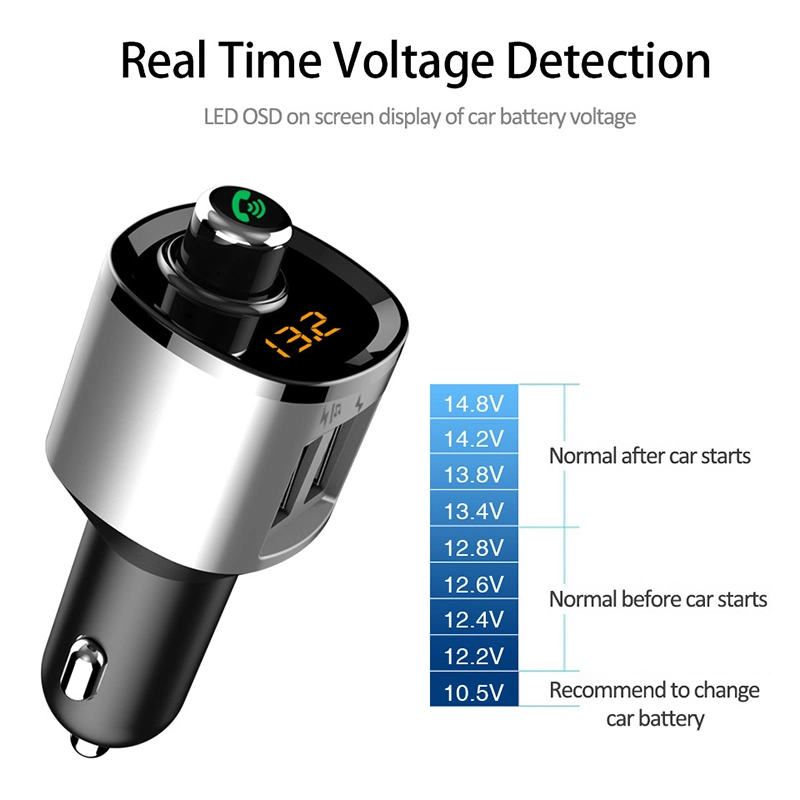 Bluetooth FM Transmitter Double USB Car Charger Support U Disc MP3 Player