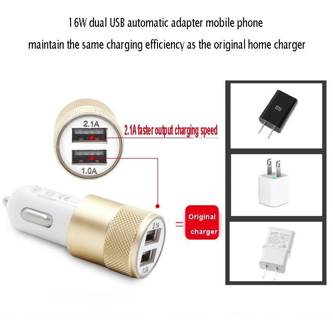 5V 3.1A USB Fast Charging 2 Port Car Charger