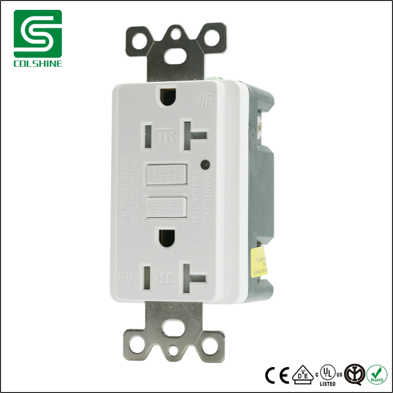 20 AMP 125 Volt Duplex Tamper Resistant GFCI Outlet, White