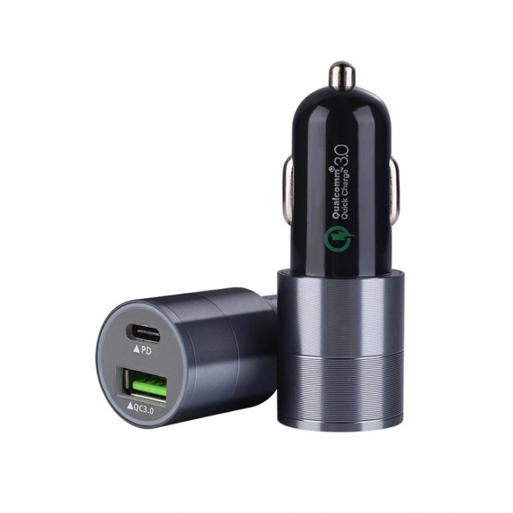 Dual USB Pd Car Fast Charger Type-C QC3.0 Car Charger