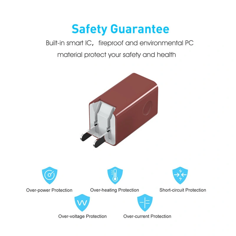 2.4A Dual USB Folded Charger Us Plug Wall Charger