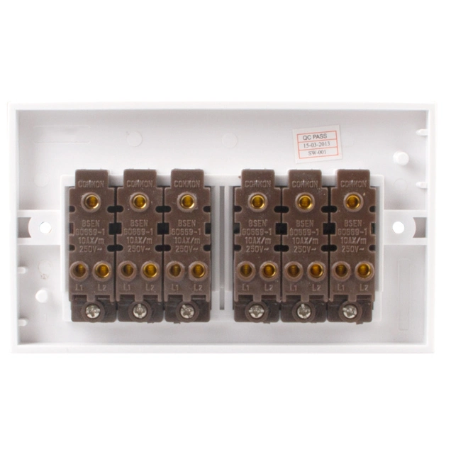 UK 6 Gang 2 Way 10A Electrical Light Wall Switches