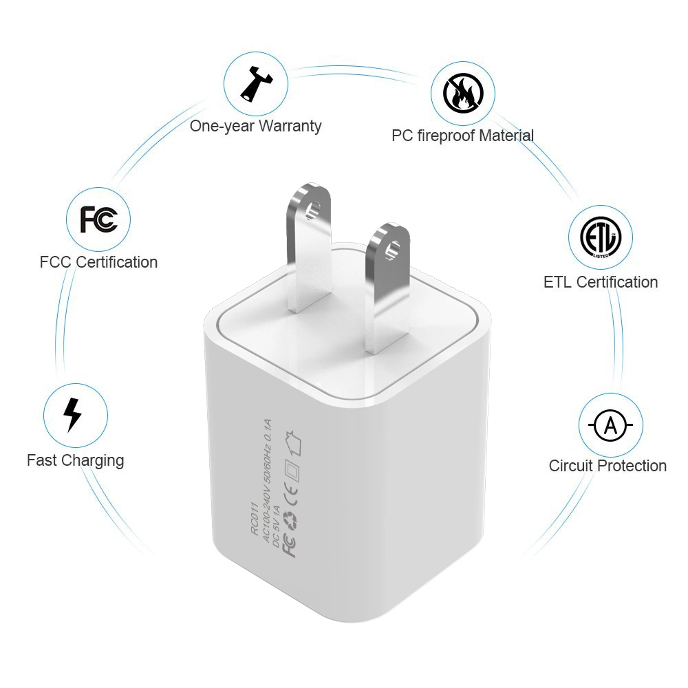 5V 1A Us Plug Single USB Wall Charger Adapter Android USB Charger