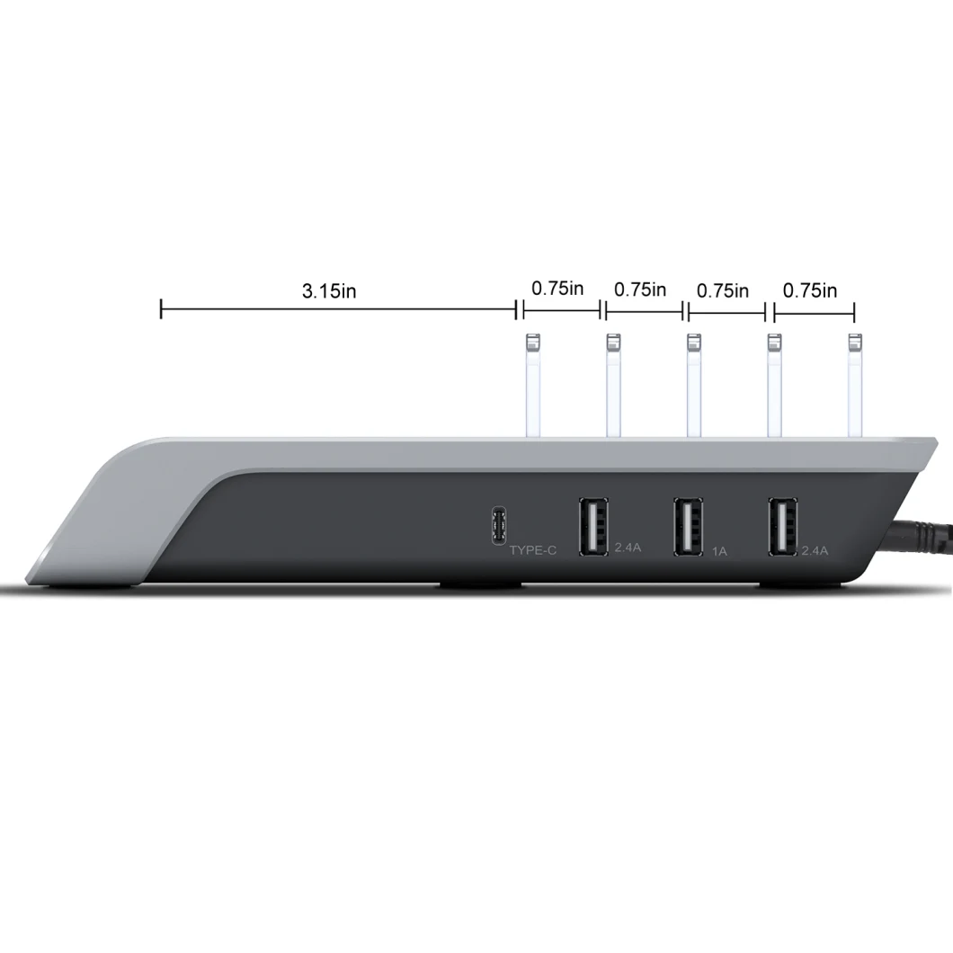 4 USB Charging Station with Qi Fast Wireless Charging