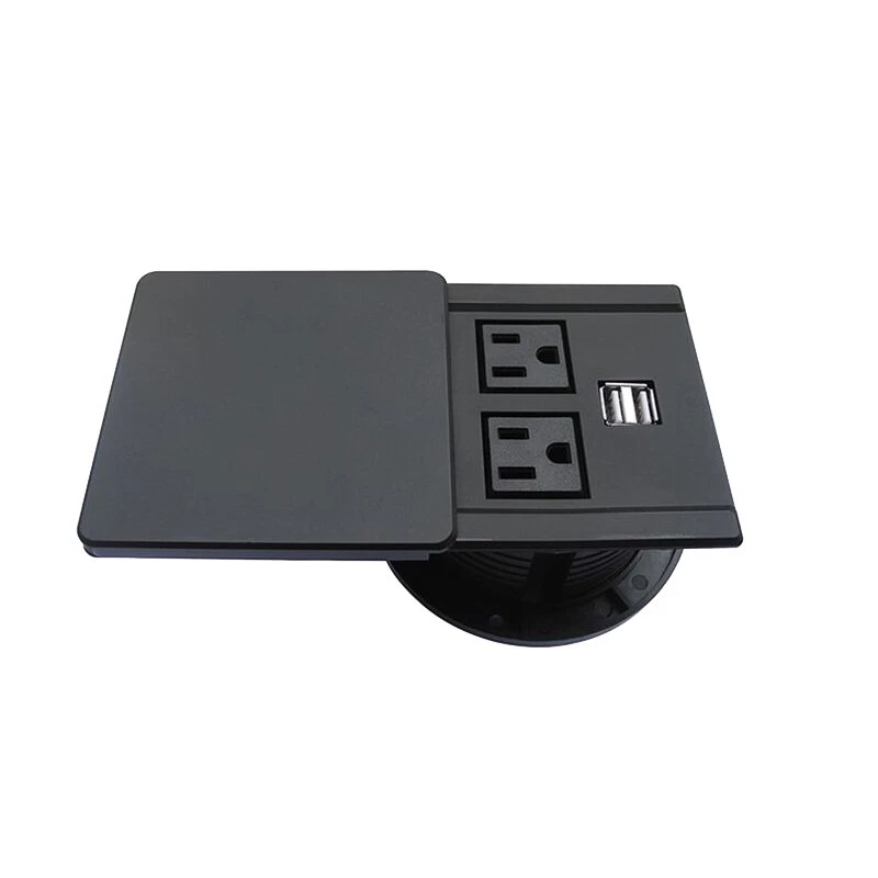 Slide Coverplate with Two Power Outlet+Dual Port USB Charger 2.1A Desk Socket/Office Socket/Electrical Outlet