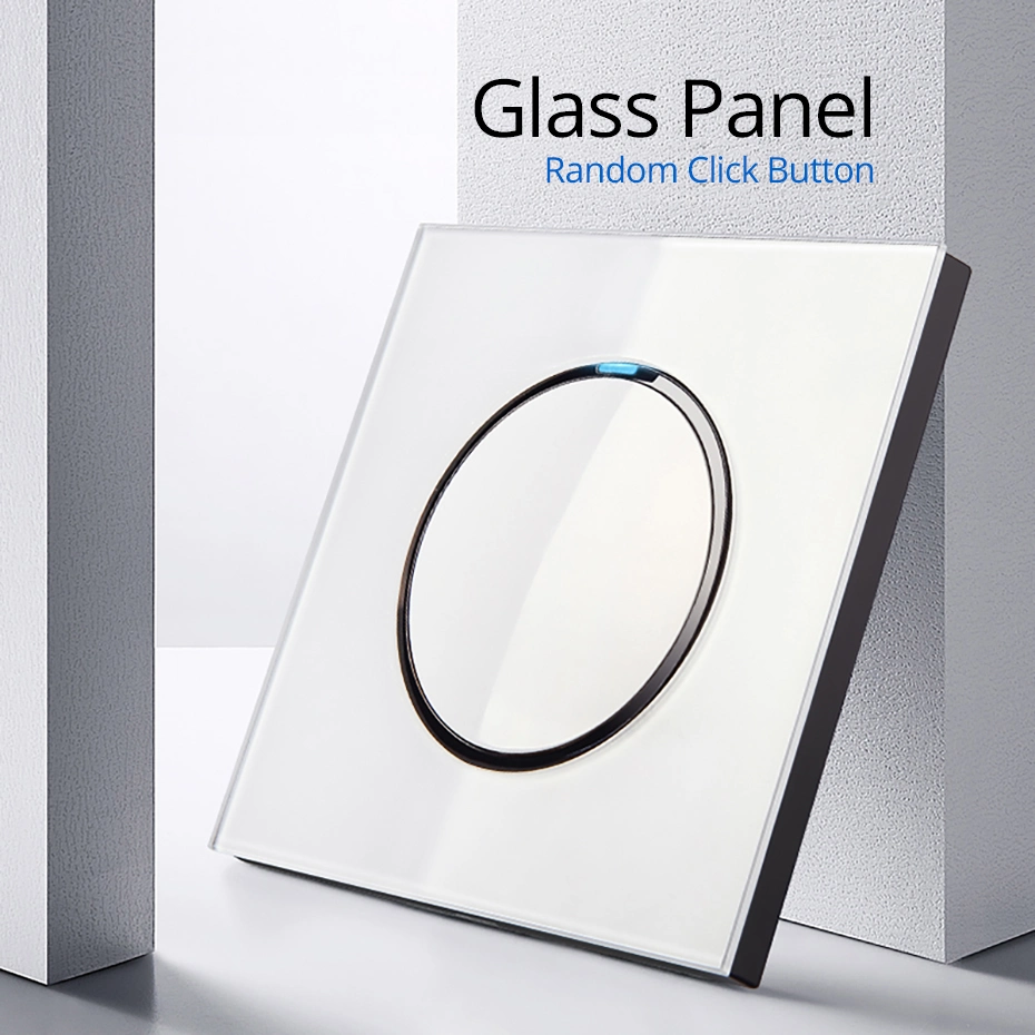 Crystal Glass Panel 13A UK Standard Wall Power Socket Outlet Grounded with Child Protective Lock